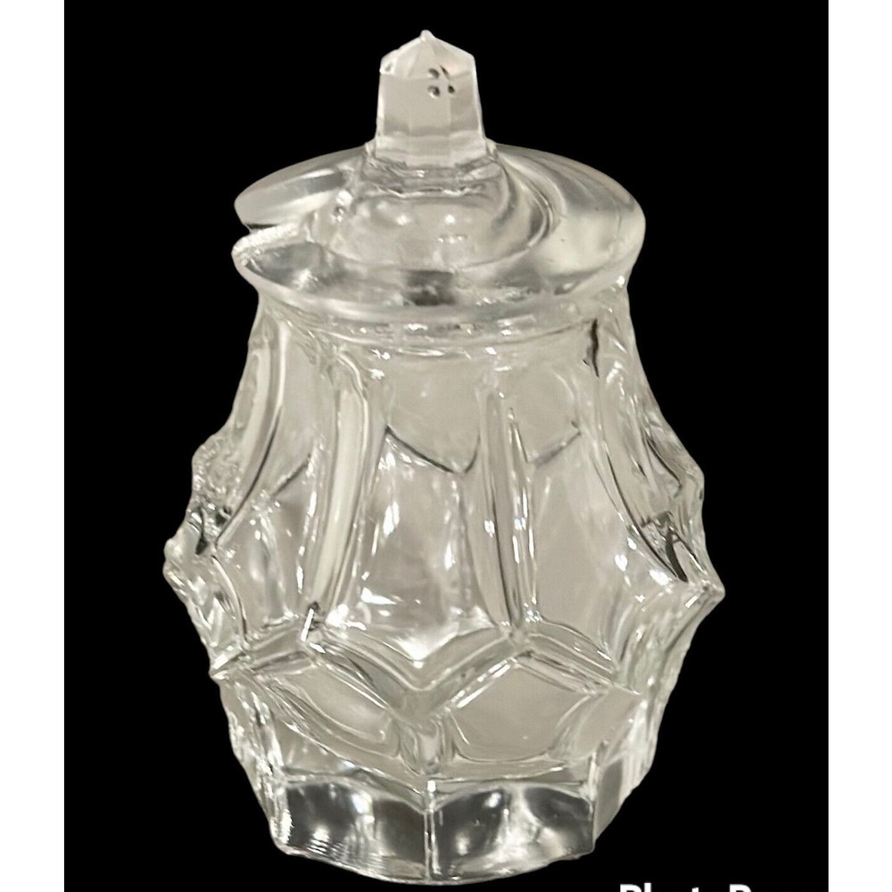 Vtg Coin Liberty Torch Clear Covered Candy Dish Glass Jar Lid Entertain Decor
